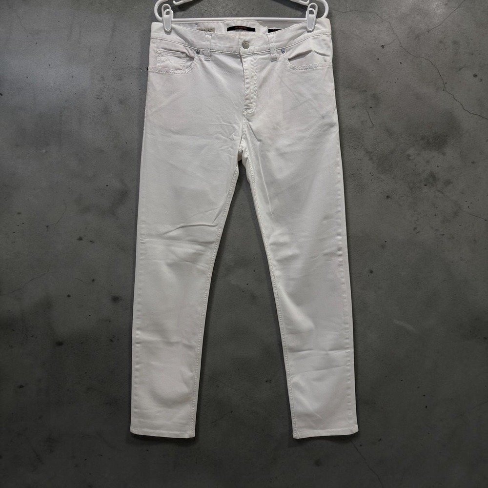 Alberto Pipe Regular Fit Mens White Jeans 34x32 Luxury T400  Denim Stone White